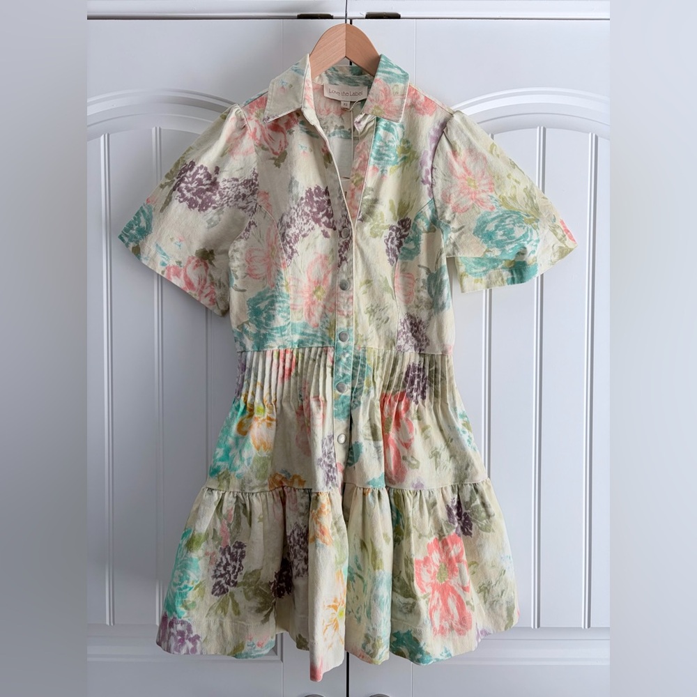 Love the Label NWT Liane Women's Denim Floral Dress Size XS‎ Etham Floral Print